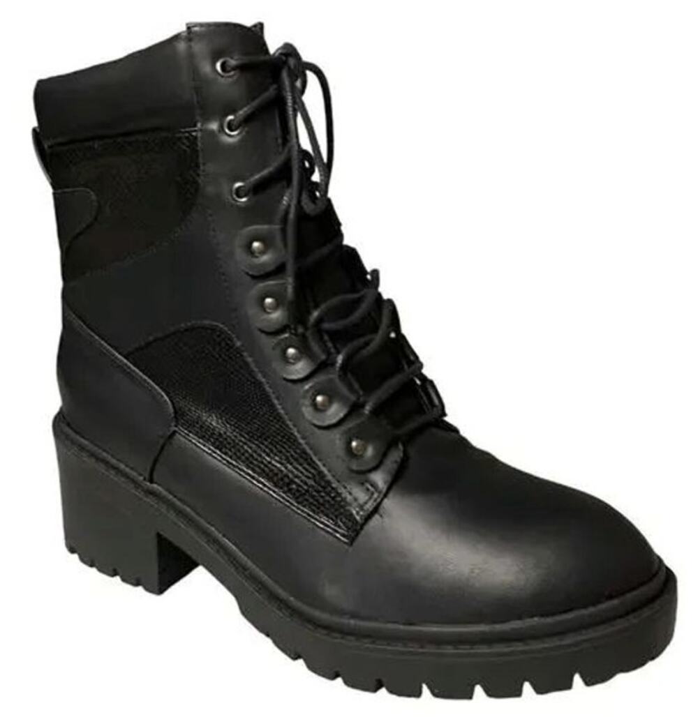 Women's 12 WIDE Lace Up Ava Lug Sole Combat-Style Fashion Ankle Boot |NEW IN BOX